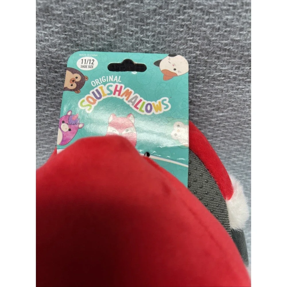 NWT Squishmallows Slippers Christmas Penguin Kids Size 11-12 Gray